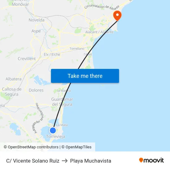 C/ Vicente Solano Ruiz to Playa Muchavista map