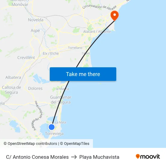 C/ Antonio Conesa Morales to Playa Muchavista map