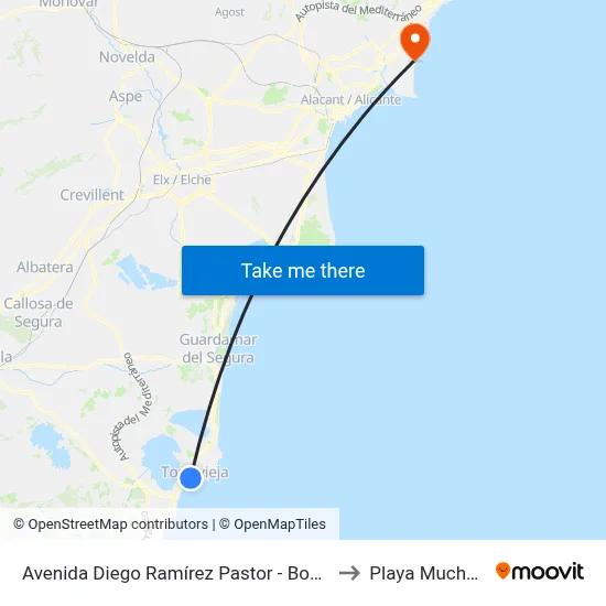 Avenida Diego Ramírez Pastor - Bodega Rivera to Playa Muchavista map