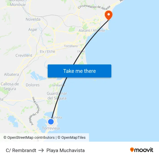 C/ Rembrandt to Playa Muchavista map