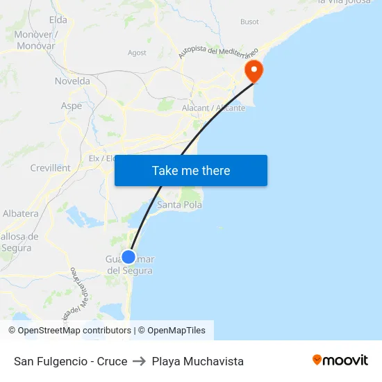 San Fulgencio - Cruce to Playa Muchavista map