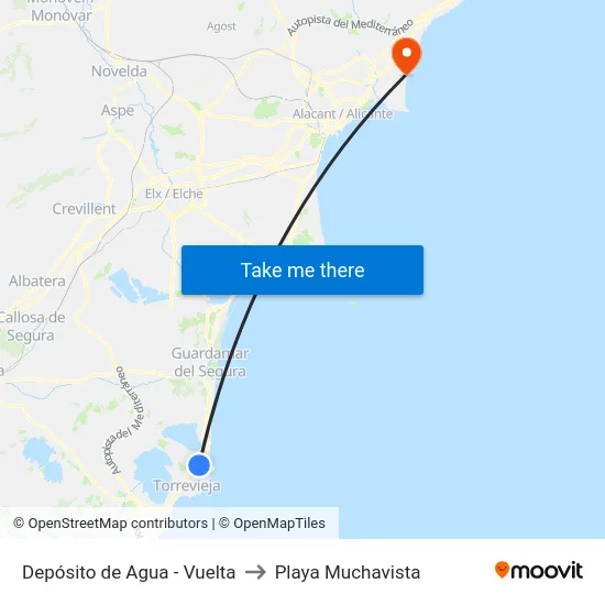 Depósito de Agua - Vuelta to Playa Muchavista map