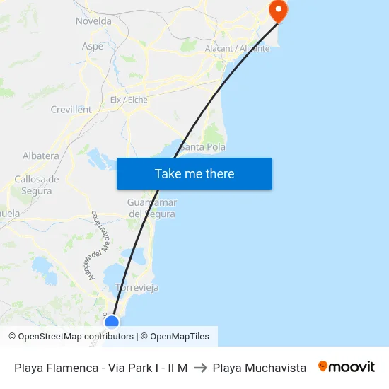 Playa Flamenca - Via Park I - II M to Playa Muchavista map