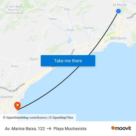 Av. Marina Baixa, 122 to Playa Muchavista map