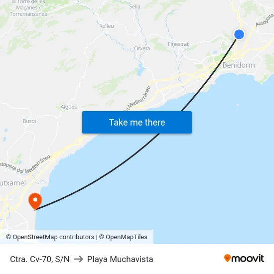 Ctra. Cv-70, S/N to Playa Muchavista map