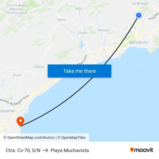 Ctra. Cv-70, S/N to Playa Muchavista map