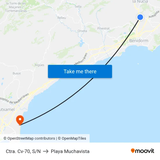 Ctra. Cv-70, S/N to Playa Muchavista map