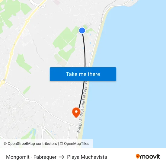 Mongomit - Fabraquer to Playa Muchavista map