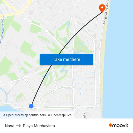 Nasa to Playa Muchavista map