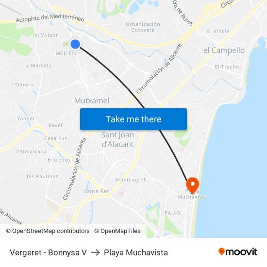 Vergeret - Bonnysa V to Playa Muchavista map