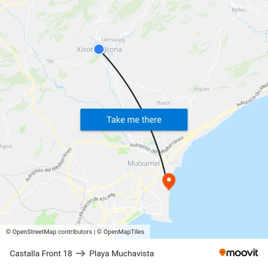 Castalla Front 18 to Playa Muchavista map