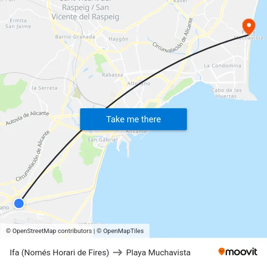 I.F.A. 1 to Playa Muchavista map