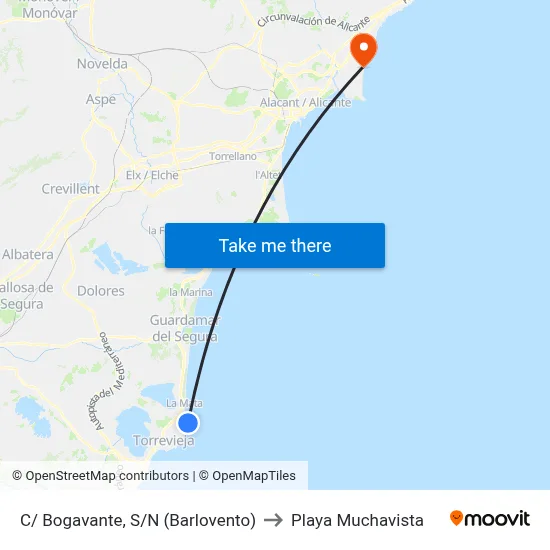 C/ Bogavante, S/N (Barlovento) to Playa Muchavista map