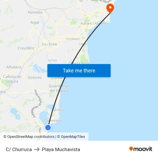 C/ Churruca to Playa Muchavista map