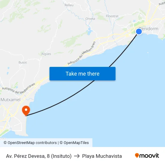 Av. Pérez Devesa, 8 (Insituto) to Playa Muchavista map