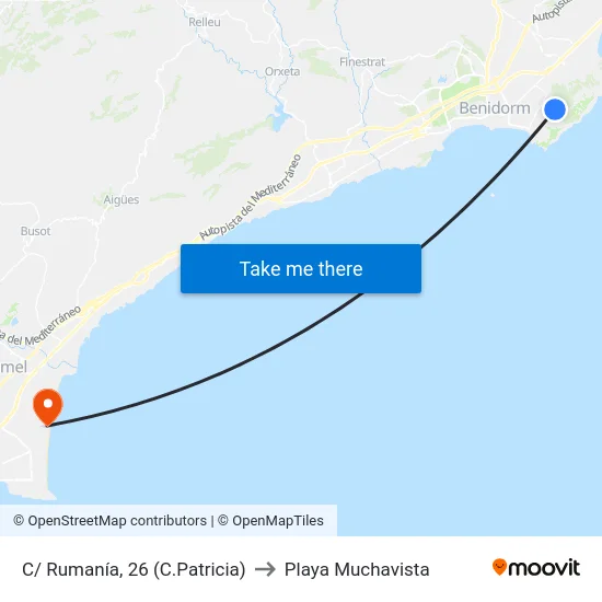C/ Rumanía, 26 (C.Patricia) to Playa Muchavista map