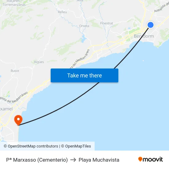 Pª Marxasso (Cementerio) to Playa Muchavista map