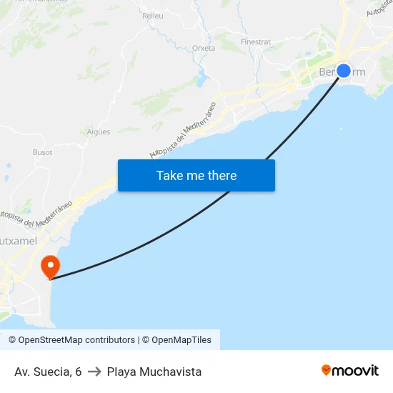 Av. Suecia, 6 to Playa Muchavista map