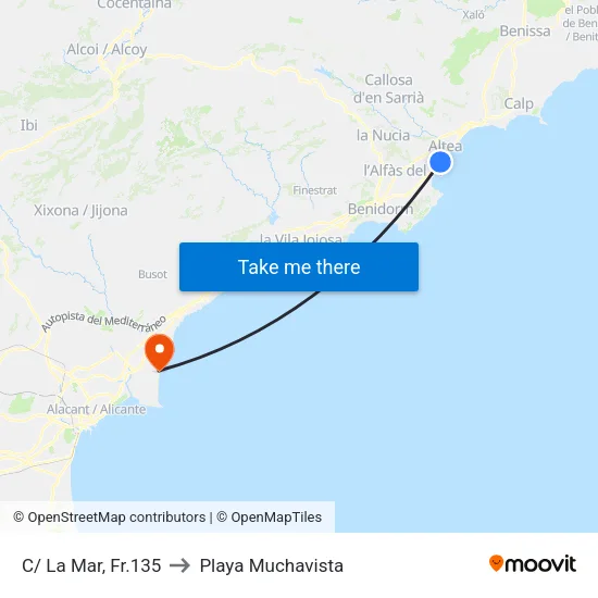 C/ La Mar, Fr.135 to Playa Muchavista map