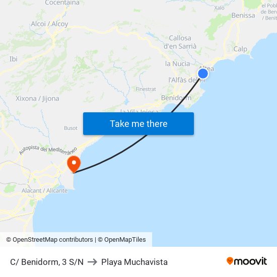 C/ Benidorm, 3 S/N to Playa Muchavista map