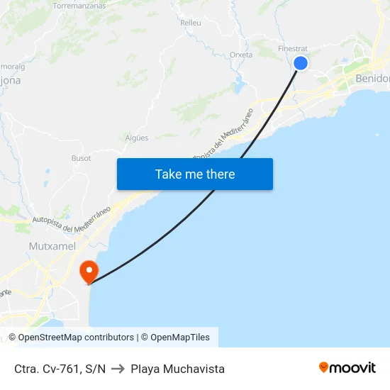 Ctra. Cv-761, S/N to Playa Muchavista map
