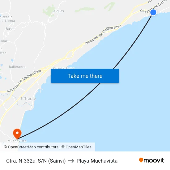 Ctra. N-332a, S/N (Sainvi) to Playa Muchavista map