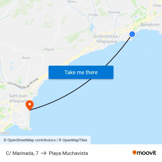 C/ Marinada, 7 to Playa Muchavista map