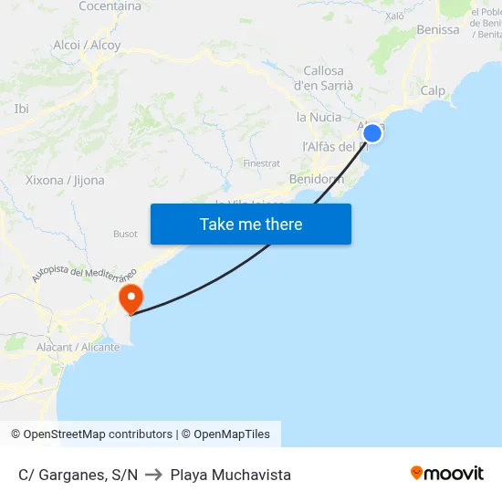 C/ Garganes, S/N to Playa Muchavista map