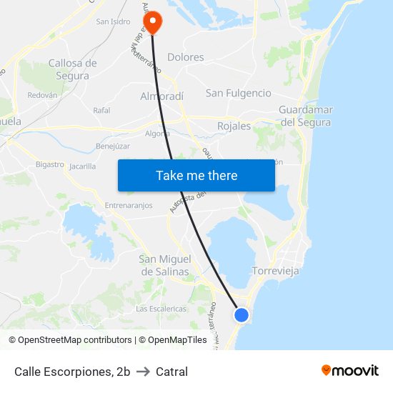 Calle Escorpiones, 2b to Catral map