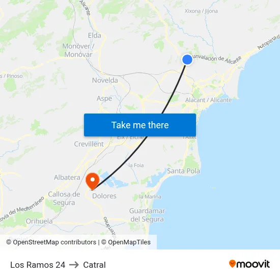 Los Ramos 24 to Catral map