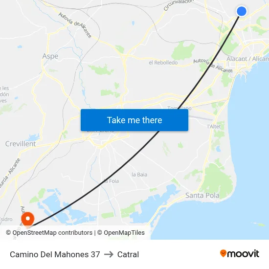 Camino Del Mahones 37 to Catral map