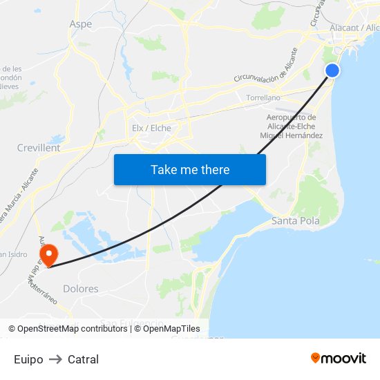 Euipo to Catral map