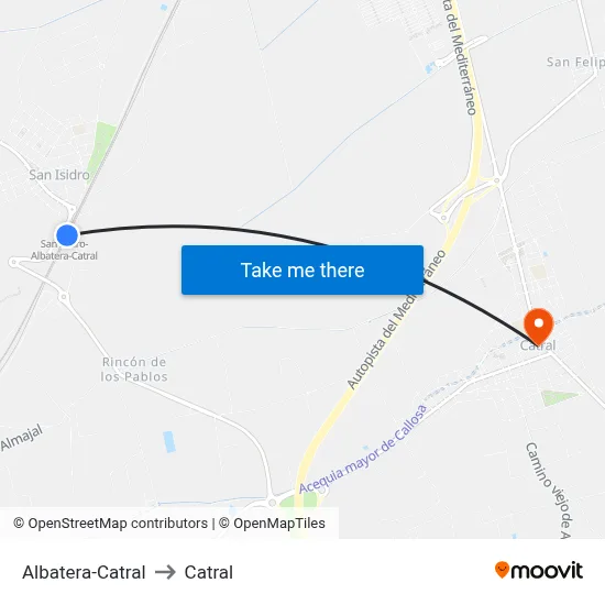 Albatera-Catral to Catral map