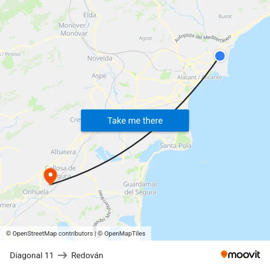 Diagonal 11 to Redován map