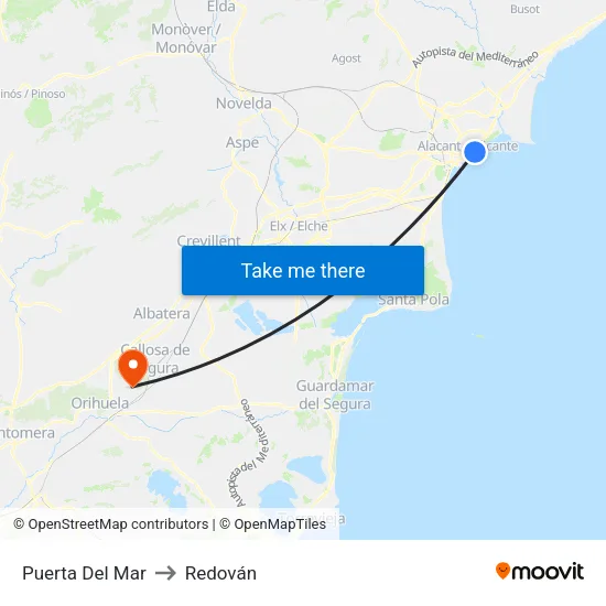 Puerta Del Mar to Redován map