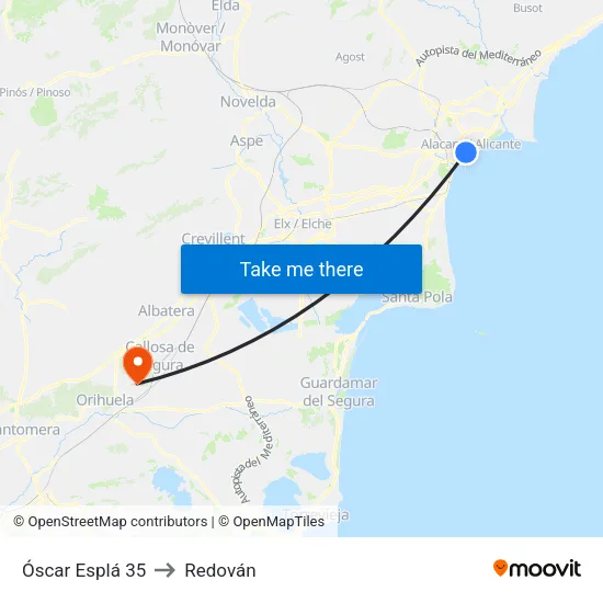 Óscar Esplá 35 to Redován map