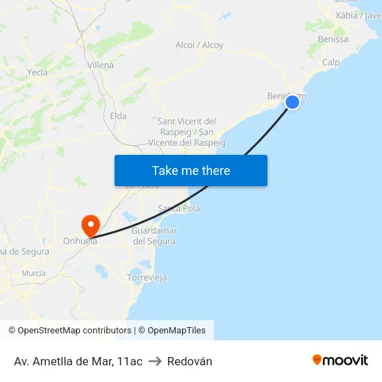 Av. Ametlla de Mar, 11ac to Redován map