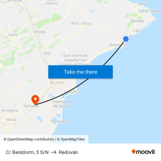 C/ Benidorm, 3 S/N to Redován map