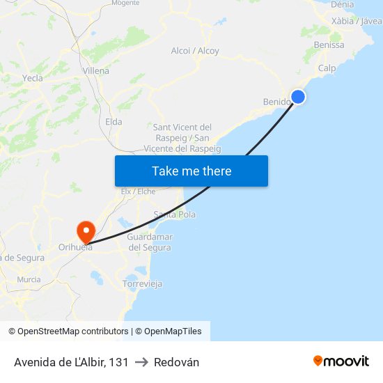 Avenida de L'Albir, 131 to Redován map