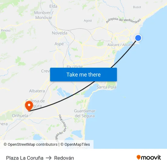 Plaza La Coruña to Redován map