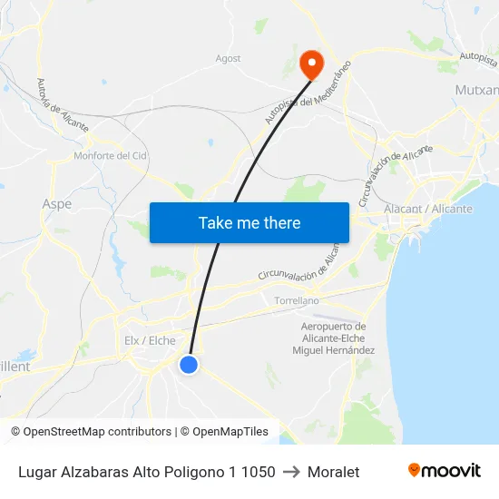 Lugar Alzabaras Alto Poligono 1 1050 to Moralet map
