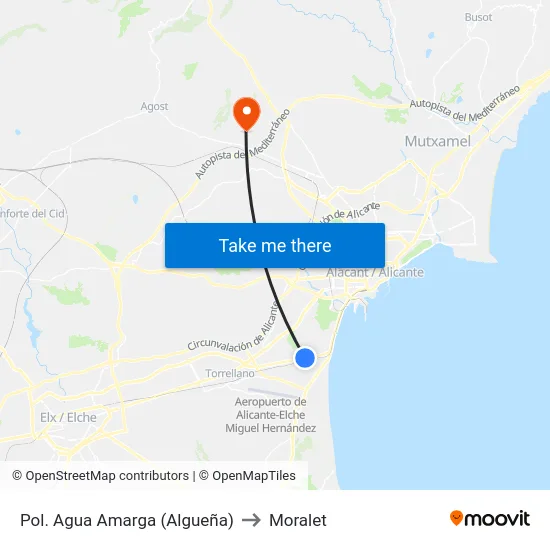 Pol. Agua Amarga (Algueña) to Moralet map