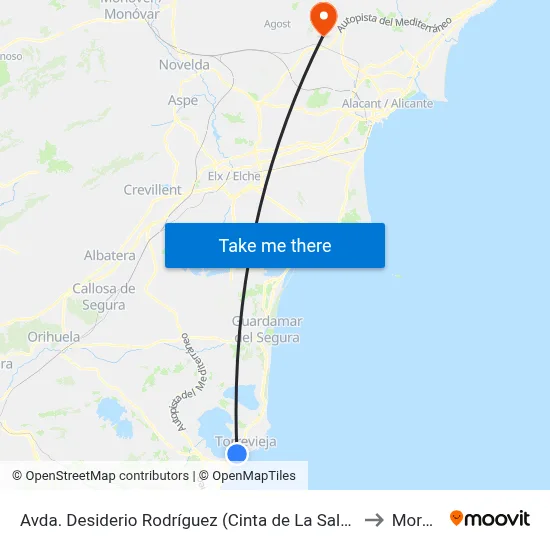 Avda. Desiderio Rodríguez (Cinta de La Sal) - Vuelta to Moralet map