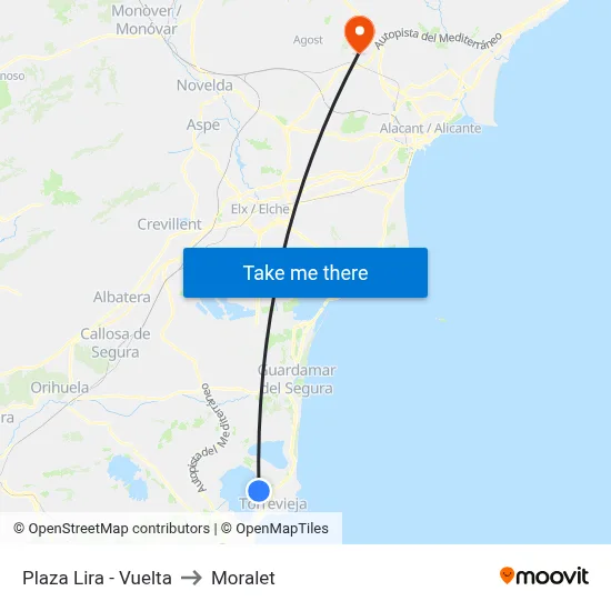 Plaza Lira - Vuelta to Moralet map