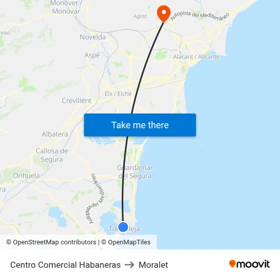 Centro Comercial Habaneras to Moralet map