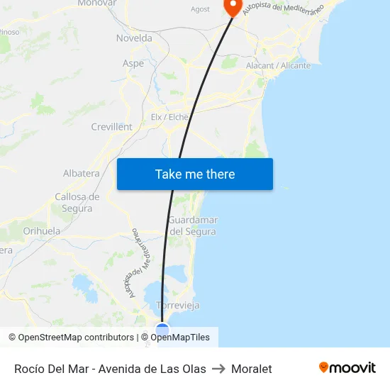 Rocío Del Mar - Avenida de Las Olas to Moralet map