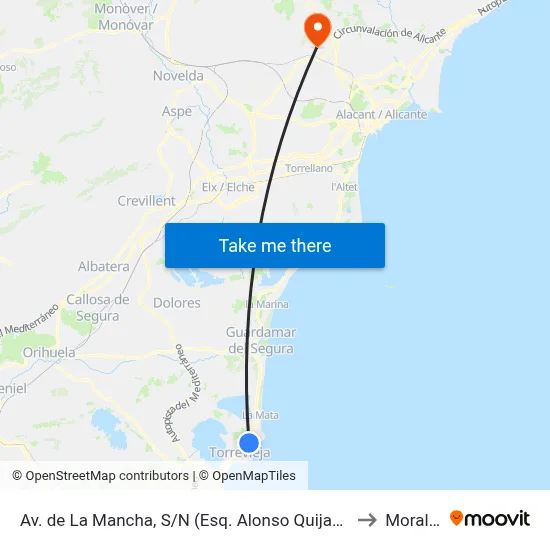 Av. de La Mancha, S/N (Esq. Alonso Quijano) to Moralet map
