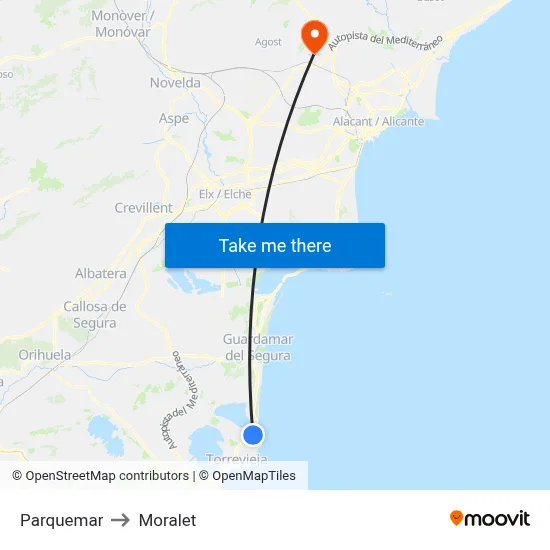 Parquemar to Moralet map