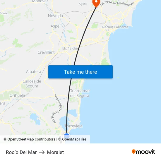 Rocío Del Mar to Moralet map