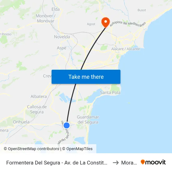 Formentera Del Segura - Av. de La Constitución to Moralet map